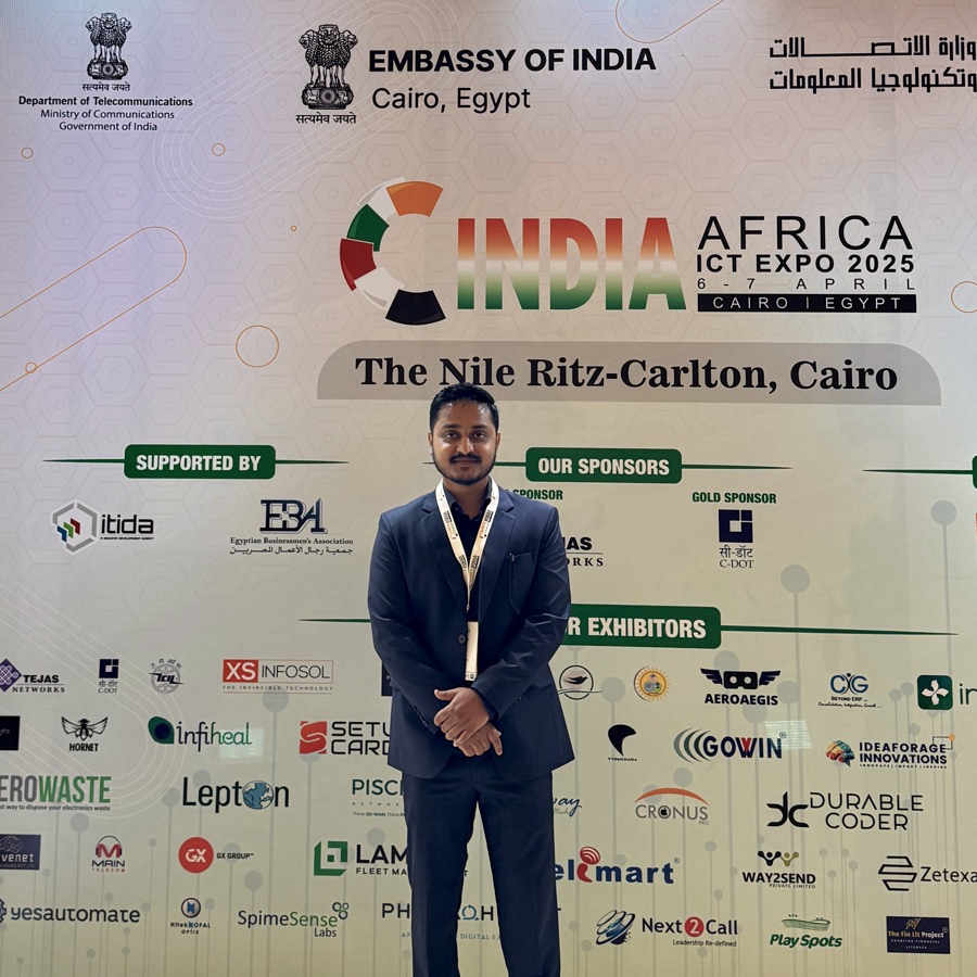 Representing India at the India-Africa ICT Expo 2025 in Cairo, organised by TEPC with support from the Department of Telecommunications, GoI.